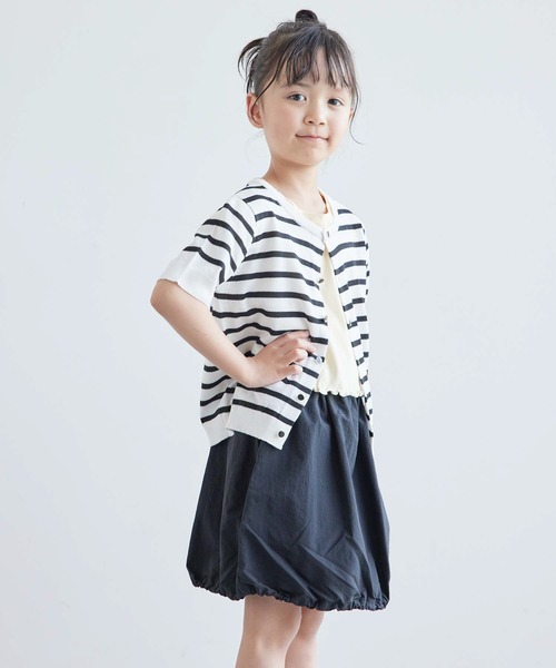 ROPE' PICNIC（ロペピクニック）の「【KIDS】半袖ベーシックカーディガン/リンクコーデ（カーディガン/ボレロ・キッズ・ホワイト系その他5/オフホワイト/レッド・120/110/130/150/140）」の22枚目の写真