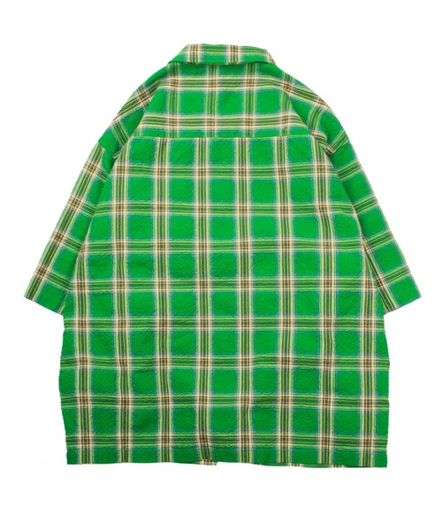 Universal Style Wear(ユニバーサルスタイルウェア)の「Universal Style Wear シアサッカー チェック ユーティリティー シャツ(シャツ/ブラウス・メンズ・ネイビー/グリーン/キャメル/ブラック・MEDIUM/LARGE/X-LARGE)」の14枚目の写真