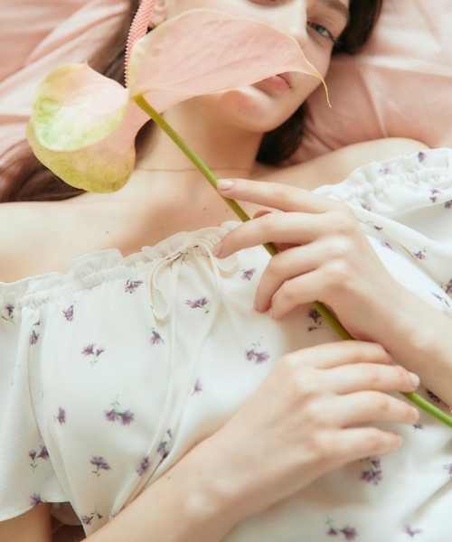 【値下げ中】未使用　セットアップ　ジェラピケ　パジャマ　小花柄 gelato pique（ジェラートピケ）の「小花柄プルオーバー（ルーム