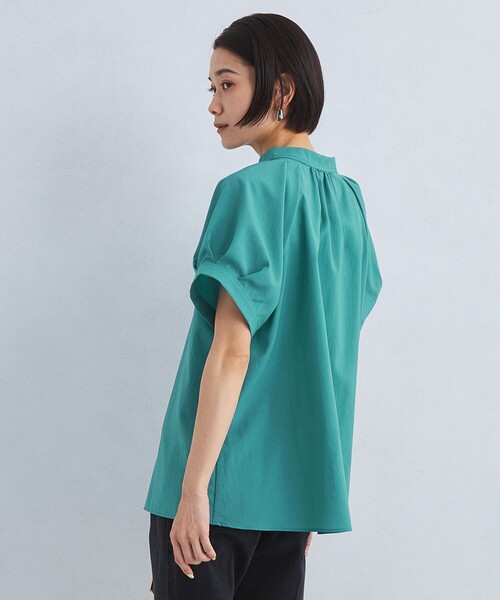 green label relaxing（グリーンレーベルリラクシング）の「スタンドネック 2WAY ブラウス（シャツ/ブラウス・レディース・ターコイズブルー/オフホワイト/ブラック・FREE）」の4枚目の写真
