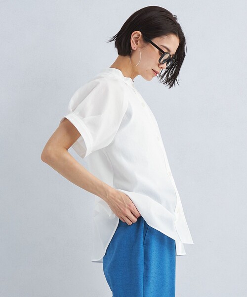 green label relaxing（グリーンレーベルリラクシング）の「スタンドネック 2WAY ブラウス（シャツ/ブラウス・レディース・ターコイズブルー/オフホワイト/ブラック・FREE）」の18枚目の写真