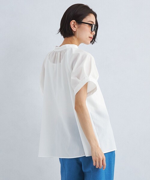 green label relaxing（グリーンレーベルリラクシング）の「スタンドネック 2WAY ブラウス（シャツ/ブラウス・レディース・ターコイズブルー/オフホワイト/ブラック・FREE）」の19枚目の写真
