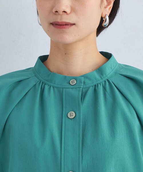 green label relaxing（グリーンレーベルリラクシング）の「スタンドネック 2WAY ブラウス（シャツ/ブラウス・レディース・ターコイズブルー/オフホワイト/ブラック・FREE）」の14枚目の写真