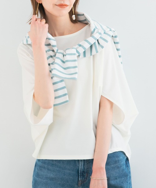 URBAN RESEARCH ROSSO WOMEN(アーバンリサーチ ロッソ)の「5分袖ドルマンプルオーバー(Tシャツ/カットソー・レディース・オフホワイト/グレー系その他/ベージュ系その他/ネイビー・FREE)」の5枚目の写真