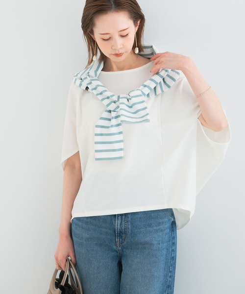 URBAN RESEARCH ROSSO WOMEN(アーバンリサーチ ロッソ)の「5分袖ドルマンプルオーバー(Tシャツ/カットソー・レディース・オフホワイト/グレー系その他/ベージュ系その他/ネイビー・FREE)」の6枚目の写真