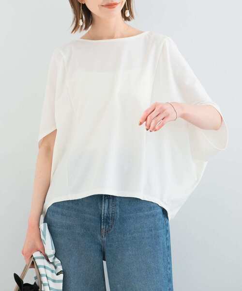 URBAN RESEARCH ROSSO WOMEN(アーバンリサーチ ロッソ)の「5分袖ドルマンプルオーバー(Tシャツ/カットソー・レディース・オフホワイト/グレー系その他/ベージュ系その他/ネイビー・FREE)」の8枚目の写真