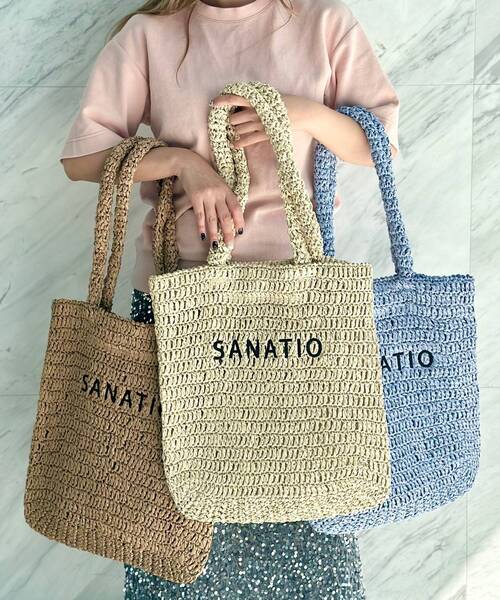 Ober Tashe(オーバータッシェ)の「雑材ロゴ刺繍トート(トートバッグ・レディース・ベージュ/ライトブルー/ライトベージュ・FREE)」の19枚目の写真