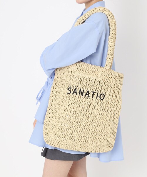 Ober Tashe(オーバータッシェ)の「雑材ロゴ刺繍トート(トートバッグ・レディース・ベージュ/ライトブルー/ライトベージュ・FREE)」の16枚目の写真