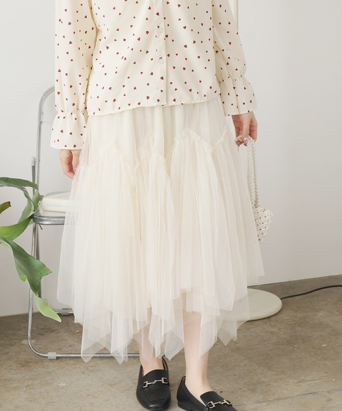 ROOPTOKYO（ループトウキョウ）の「チュールティアードフレアスカート（スカート・レディース・ブラック/ミント/アイボリー・FREE）」の2枚目の写真