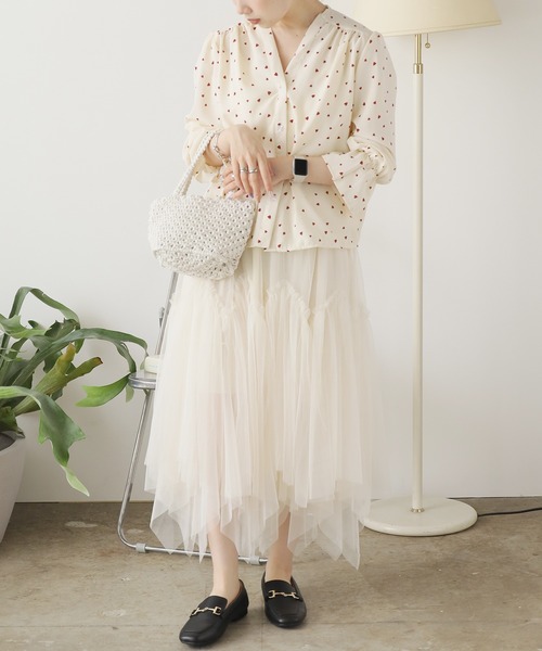 ROOPTOKYO（ループトウキョウ）の「チュールティアードフレアスカート（スカート・レディース・ブラック/ミント/アイボリー・FREE）」の7枚目の写真
