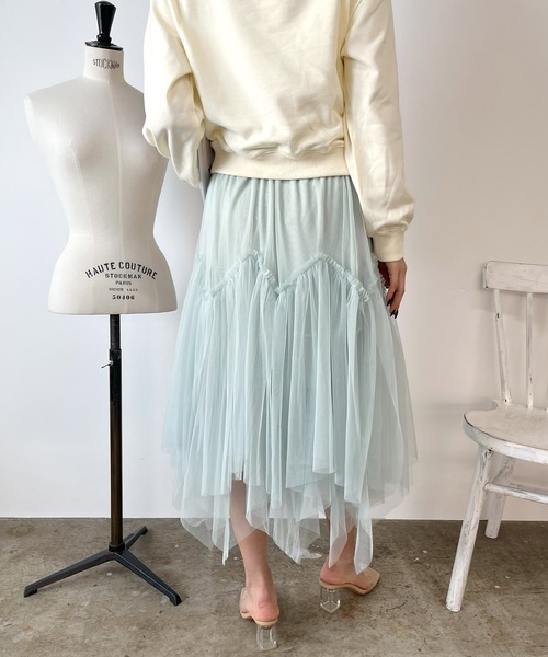ROOPTOKYO（ループトウキョウ）の「チュールティアードフレアスカート（スカート・レディース・ブラック/ミント/アイボリー・FREE）」の13枚目の写真