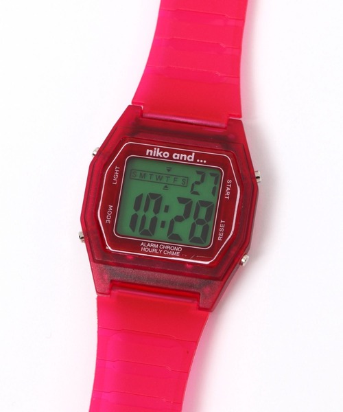 niko and...（ニコアンド）の「シリコンデジタルウォッチ（デジタル腕時計・レディース・ブラック/イエロー/クリア/レッド/グリーン・0）」の5枚目の写真