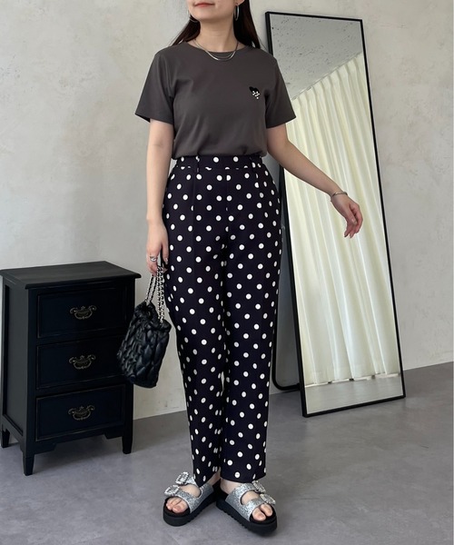 prose verse(プロズヴェール)の「フロッキーハートランダムパールTシャツ(Tシャツ/カットソー・レディース・チャコールグレー/オフホワイト・フリ-)」の18枚目の写真