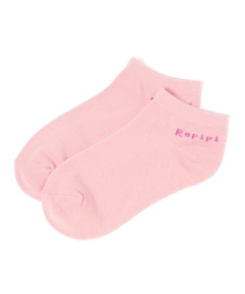 repipi armario(レピピ アルマリオ)の「RAバックロゴショートソックス(ソックス/靴下・キッズ・ラベンダー/ピンク/ブラック/ホワイト・FREE)」の1枚目の写真
