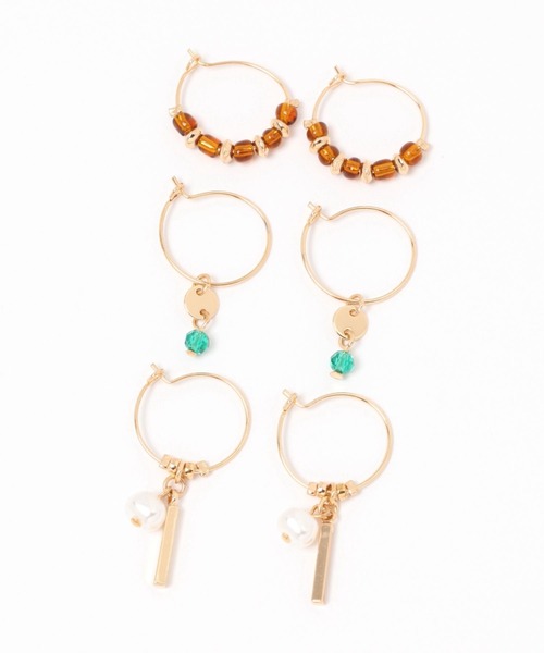 niko and...(ニコアンド)の「3SETマルチチェーンピアス(ピアス(両耳用)・レディース・その他7/その他1/その他2/その他3/その他4/その他5/その他6・0)」の2枚目の写真