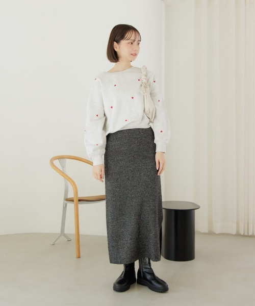 flower（フラワー）の「スリットニットスカート（スカート・レディース・ブラック/ホワイト・FREE）」の12枚目の写真