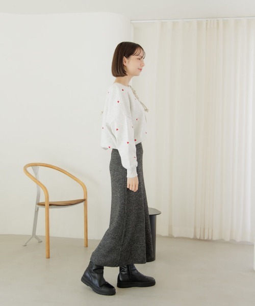flower（フラワー）の「スリットニットスカート（スカート・レディース・ブラック/ホワイト・FREE）」の13枚目の写真