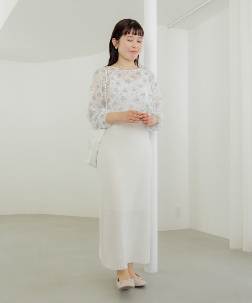 flower（フラワー）の「スリットニットスカート（スカート・レディース・ブラック/ホワイト・FREE）」の16枚目の写真