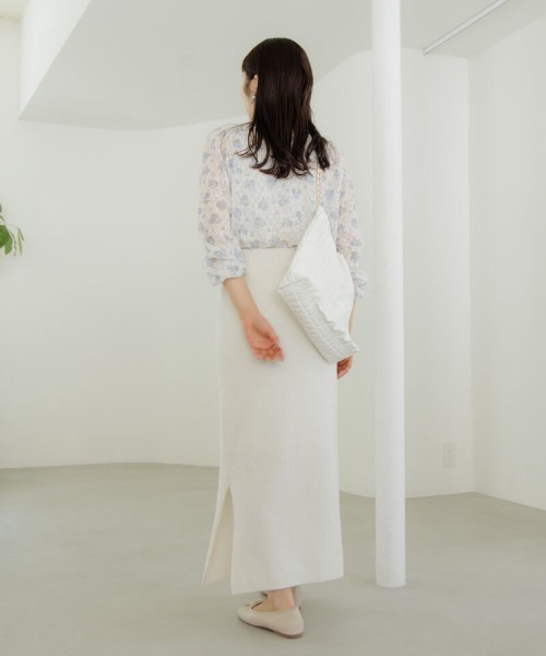 flower（フラワー）の「スリットニットスカート（スカート・レディース・ブラック/ホワイト・FREE）」の17枚目の写真