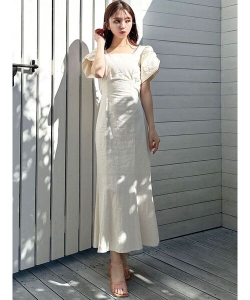 RESEXXY（リゼクシー）の「バックリボンマーメイドワンピース（ワンピース・レディース・ブラック/アイボリー/レッド・MEDIUM/SMALL）」の7枚目の写真