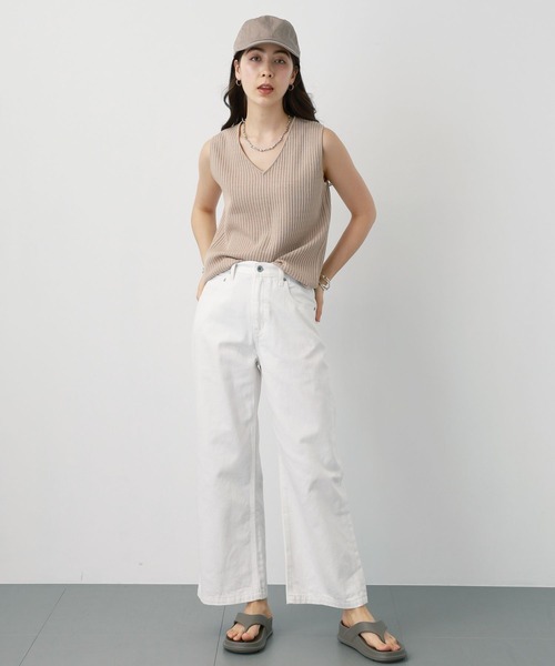 saloon(サルーン)の「SALOON(サルーン)/ Vネックラメノースリニット【手洗い可】(ニット/セーター・レディース・オフホワイト/ブラック/ベージュ・FREE)」の22枚目の写真