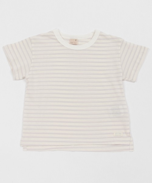 petit main（プティマイン）の「【GOODPRICE・接触冷感】ボーダーT（Tシャツ/カットソー・キッズ・ライトピンク/レッド/ライトグリーン/ライトグレー/イエロー/ネイビー・80ｃｍ/90cm/100cm/110cm/120cm/130cm）」の2枚目の写真