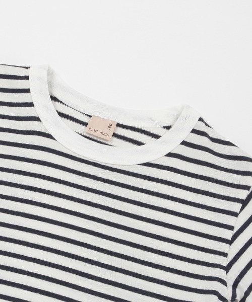 petit main（プティマイン）の「【GOODPRICE・接触冷感】ボーダーT（Tシャツ/カットソー・キッズ・ライトピンク/レッド/ライトグリーン/ライトグレー/イエロー/ネイビー・80ｃｍ/90cm/100cm/110cm/120cm/130cm）」の11枚目の写真
