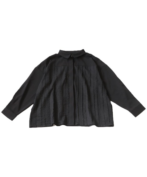 antiqua(アンティカ)の「切り替えレースシャツ(シャツ/ブラウス・レディース・ブラック/ベージュ・P/R)」の3枚目の写真