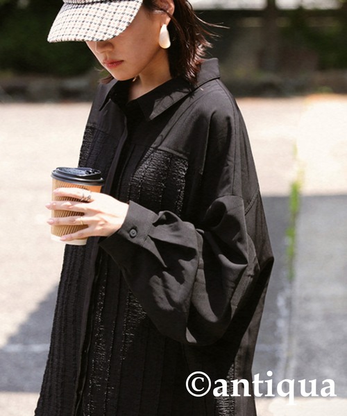 antiqua(アンティカ)の「切り替えレースシャツ(シャツ/ブラウス・レディース・ブラック/ベージュ・P/R)」の11枚目の写真