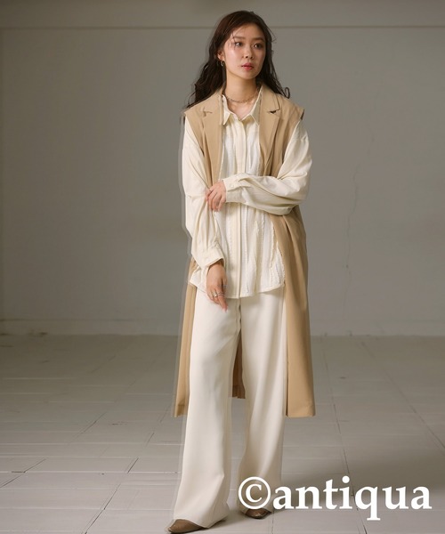 antiqua(アンティカ)の「切り替えレースシャツ(シャツ/ブラウス・レディース・ブラック/ベージュ・P/R)」の19枚目の写真