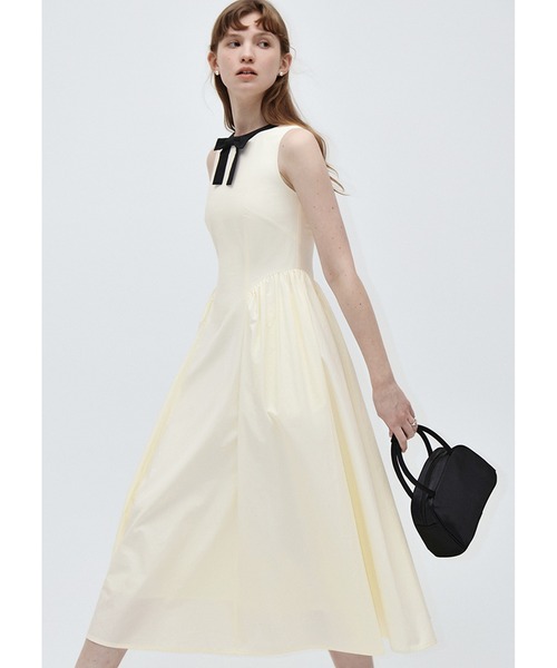 Fano Studios] 22ss 灰色 リボンワンピース ワンピース 