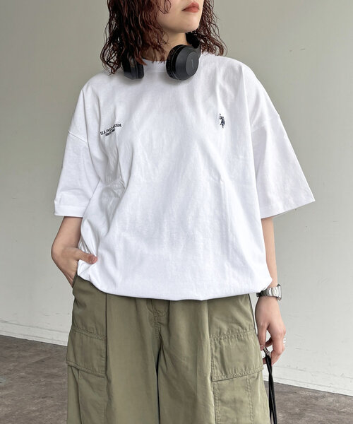 U.S. POLO ASSN.(ユーエスポロアッスン)の「【U.S. POLO ASSN.】バルーンT(Tシャツ/カットソー・レディース・グレー/ホワイト系その他/ホワイト/ネイビー/ブラック・LARGE/SMALL/MEDIUM)」の2枚目の写真