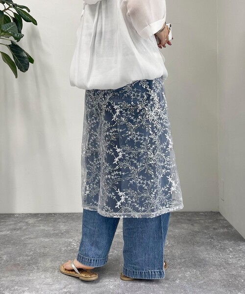 fredy emue（フレディエミュ）の「キラキラレイヤードラップスカート（スカート・レディース・シルバー/ネイビー・38）」の4枚目の写真