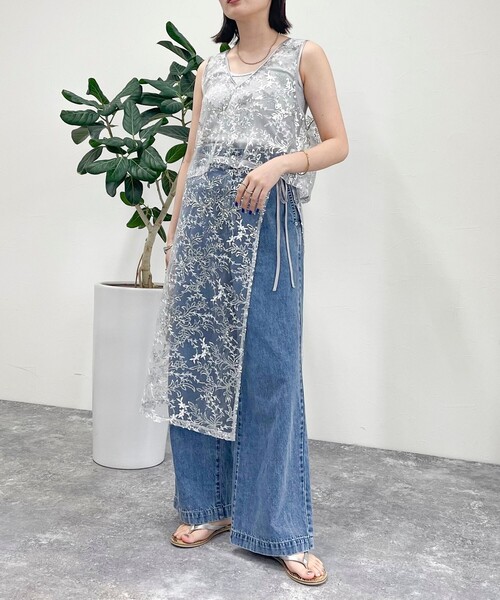 fredy emue（フレディエミュ）の「キラキラレイヤードラップスカート（スカート・レディース・シルバー/ネイビー・38）」の7枚目の写真