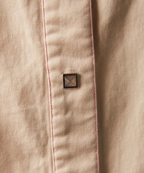 GEVS.(ジェイヴィス)の「<大きいサイズ> 配色ステッチチュニックシャツ GEVS.(シャツ/ブラウス・レディース・ブラック/ベージュ・3L/4L/5L/L/LL)」の13枚目の写真