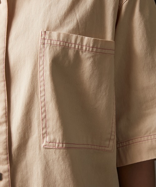 GEVS.(ジェイヴィス)の「<大きいサイズ> 配色ステッチチュニックシャツ GEVS.(シャツ/ブラウス・レディース・ブラック/ベージュ・3L/4L/5L/L/LL)」の14枚目の写真