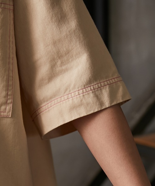 GEVS.(ジェイヴィス)の「<大きいサイズ> 配色ステッチチュニックシャツ GEVS.(シャツ/ブラウス・レディース・ブラック/ベージュ・3L/4L/5L/L/LL)」の16枚目の写真