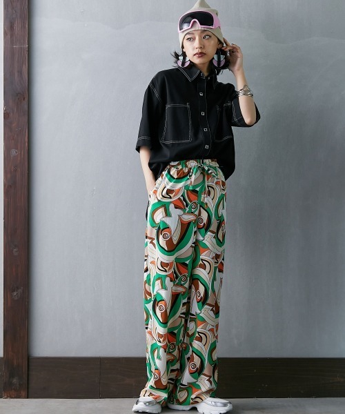 GEVS.(ジェイヴィス)の「<大きいサイズ> 配色ステッチチュニックシャツ GEVS.(シャツ/ブラウス・レディース・ブラック/ベージュ・3L/4L/5L/L/LL)」の8枚目の写真