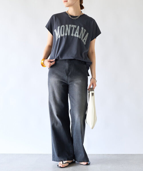 un dix cors(アンディコール)の「MONTANAロゴTEE(Tシャツ/カットソー・レディース・チャコールグレー/オフホワイト/ブルー・FREE)」の21枚目の写真