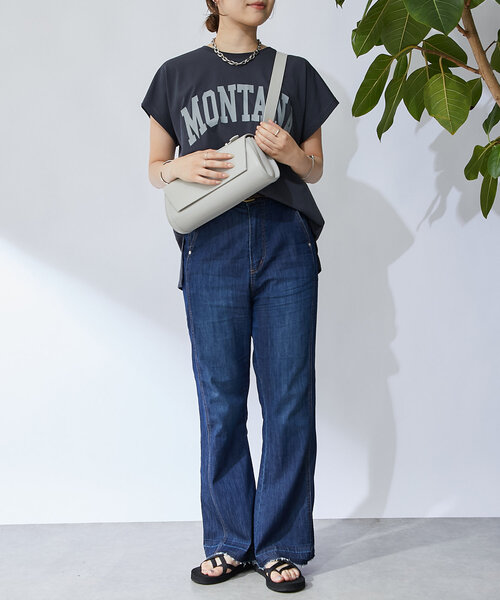 un dix cors(アンディコール)の「MONTANAロゴTEE(Tシャツ/カットソー・レディース・チャコールグレー/オフホワイト/ブルー・FREE)」の20枚目の写真