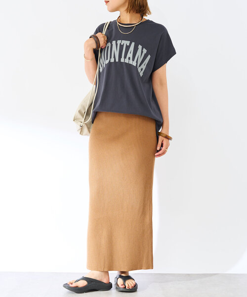 un dix cors(アンディコール)の「MONTANAロゴTEE(Tシャツ/カットソー・レディース・チャコールグレー/オフホワイト/ブルー・FREE)」の19枚目の写真