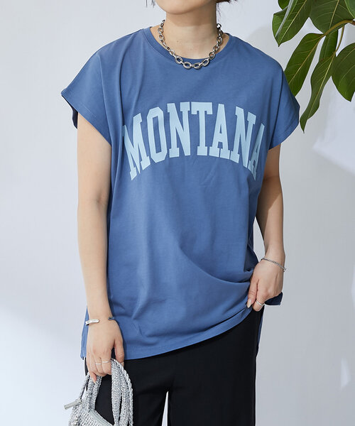 un dix cors(アンディコール)の「MONTANAロゴTEE(Tシャツ/カットソー・レディース・チャコールグレー/オフホワイト/ブルー・FREE)」の15枚目の写真