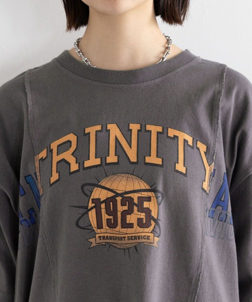 SIGNAL SPORTS（シグナルスポーツ）の「SIGNAL SPORTS/リメイク風プリントルーズT（Tシャツ/カットソー・レディース・ホワイト/ブラック/ブルー・FREE）」の18枚目の写真