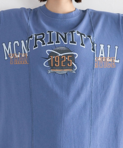 SIGNAL SPORTS（シグナルスポーツ）の「SIGNAL SPORTS/リメイク風プリントルーズT（Tシャツ/カットソー・レディース・ホワイト/ブラック/ブルー・FREE）」の11枚目の写真