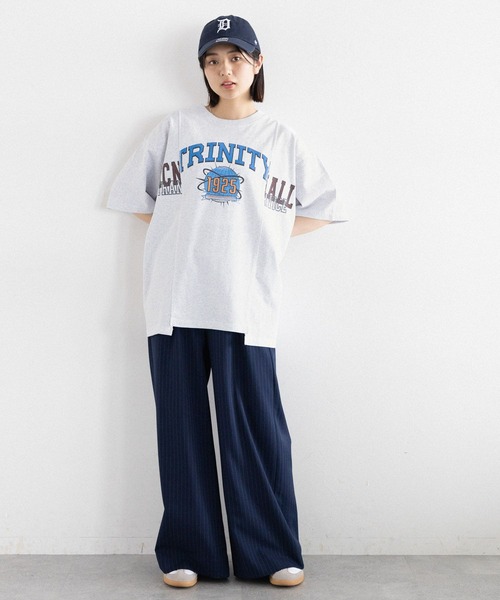 SIGNAL SPORTS（シグナルスポーツ）の「SIGNAL SPORTS/リメイク風プリントルーズT（Tシャツ/カットソー・レディース・ホワイト/ブラック/ブルー・FREE）」の9枚目の写真