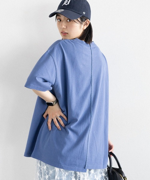 SIGNAL SPORTS（シグナルスポーツ）の「SIGNAL SPORTS/リメイク風プリントルーズT（Tシャツ/カットソー・レディース・ホワイト/ブラック/ブルー・FREE）」の22枚目の写真