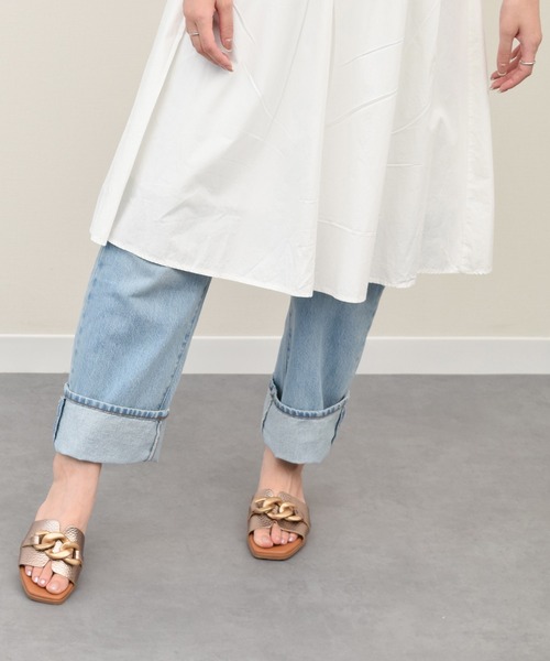 inter-chaussures（インターショシュール）の「【Oh my Sandals】ローヒールチェーンミュールサンダル(E42000)（サンダル・レディース・ブラック/シルバー/アイボリー・38/39/36/37/35）」の14枚目の写真