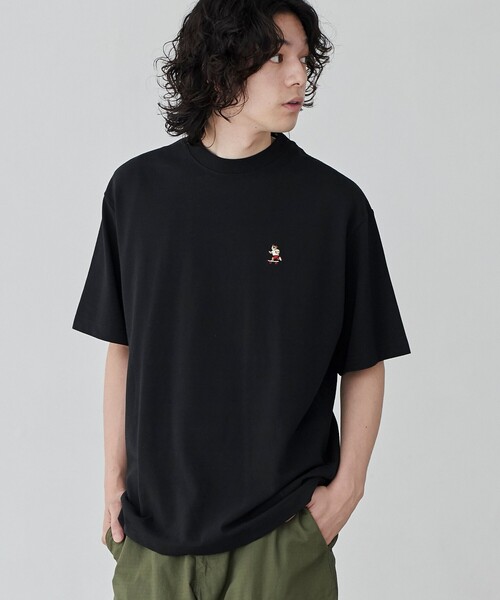coen(コーエン)の「スポーツベア刺繍クルーネックTシャツ(Tシャツ/カットソー・メンズ・ホワイト/ネイビー/ブラック/ダークグリーン・S/M/L/XL)」の1枚目の写真