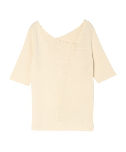 LAGUNAMOON(ラグナムーン)の「アシンメトリーリブスリットニットプルオーバー(ニット/セーター・レディース・ミント/アイボリー/ブラック・FREE)」の4枚目の写真