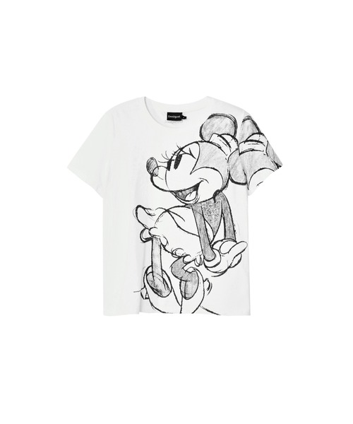 Desigual(デシグアル)の「MICKEYDRAWING Tシャツショートスリーブ(シャツ/ブラウス・レディース・ブラック/ホワイト/ホワイト×ブラック・S/M/L/XL/XS/XXL)」の1枚目の写真